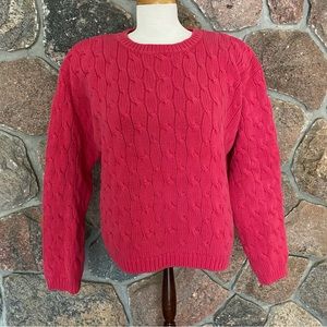 🌺 Vintage 1980s Eaton brand fuchsia cotton cropped sweater.